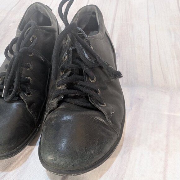 Birkenstock Black Leather Lace-Up Shoes Oxford Style - Picture 2 of 8